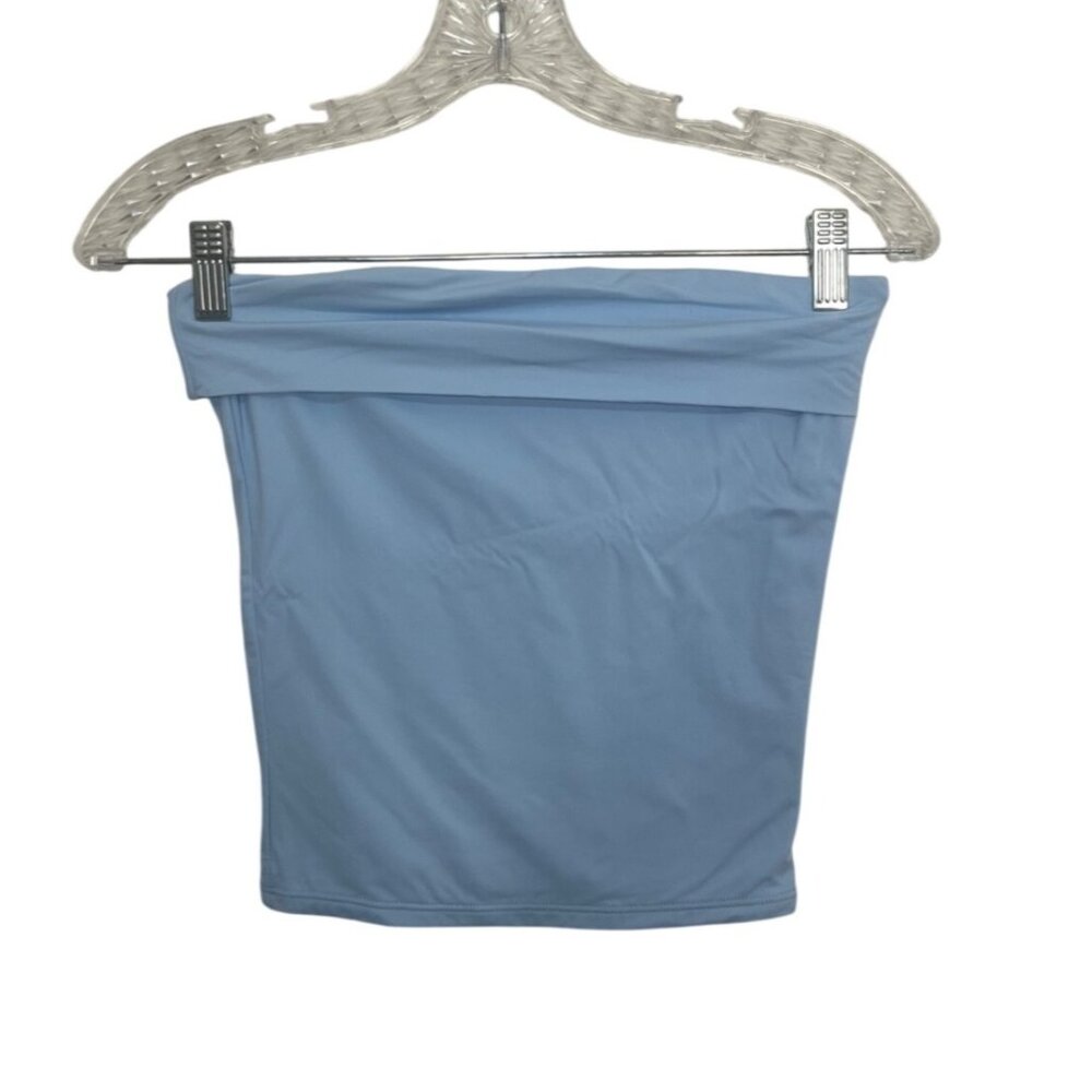 Qinsen Strapless Tube Top Small Blue‎ New Summer